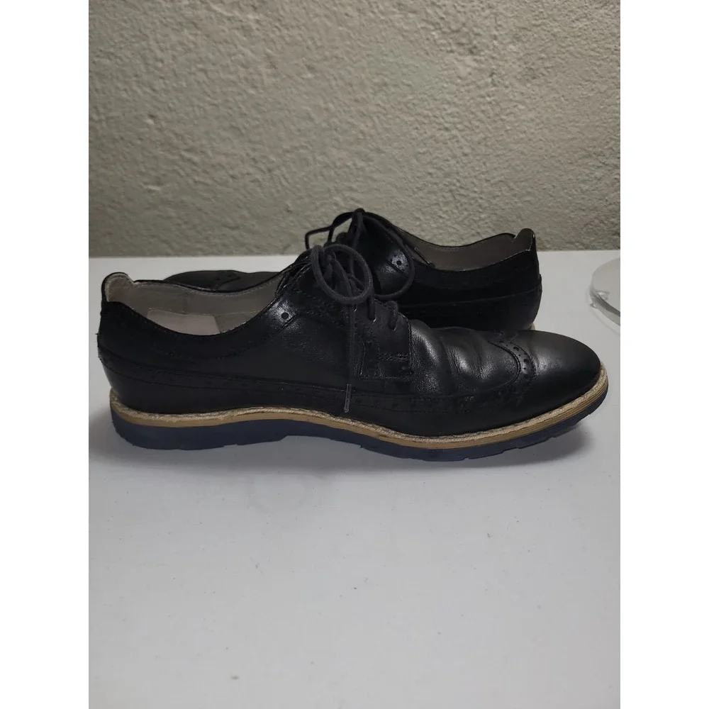 Clarks‎ Oxford Wingtip England Leather Dress Shoes Business Men's Size 9 Black